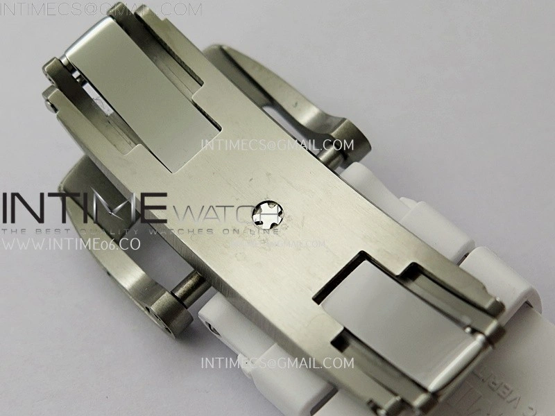 RM055 Blue Inner Bezel Black Crown NTPT NTPT ZF 1:1 Best Edition on White Rubber Strap RMUL2 Super Clone