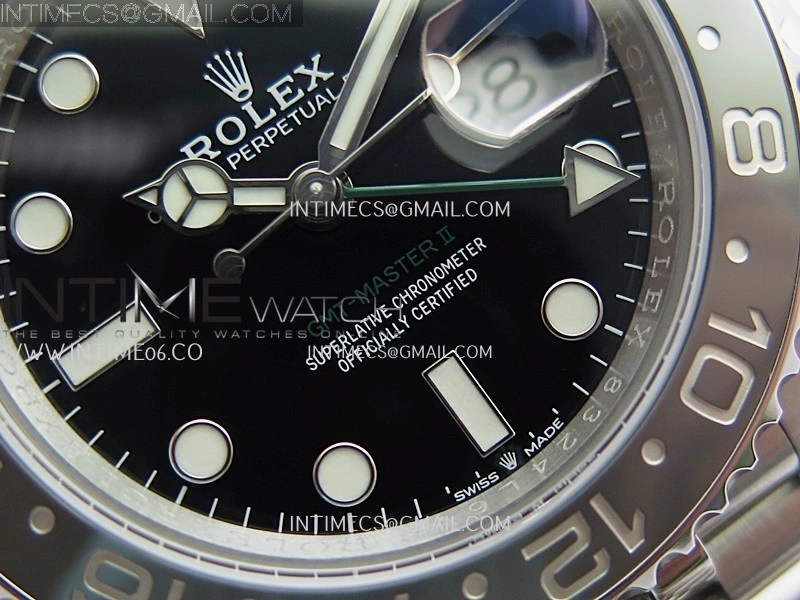 GMT-Master II 126710 GRNR Black Gray 904L SS ERF 1:1 Best Edition Black Dial On Jubilee Bracelet JH3285 CHS