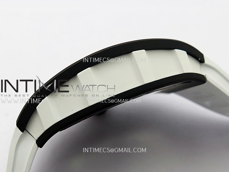 RM055 Black Inner Bezel Black White Ceramic APSF 1:1 Best Edition On Black Rubber Strap RMUL2 Super Clone
