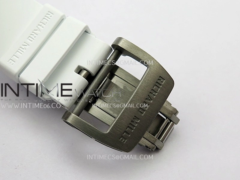 RM055 Black Inner Bezel Black White Ceramic APSF 1:1 Best Edition On Black Rubber Strap RMUL2 Super Clone