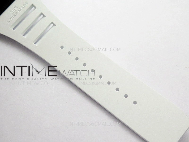 RM055 Black Inner Bezel Black White Ceramic APSF 1:1 Best Edition On Black Rubber Strap RMUL2 Super Clone