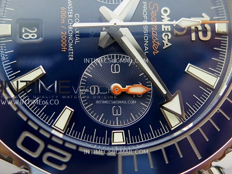 Planet Ocean Master Chronometer Blue Ceramic Bezel SS SCF 1:1 Best Edition Blue Dial on Black Rubber Strap A9900