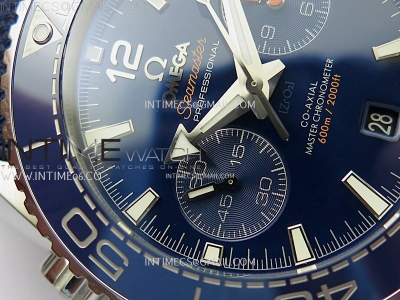 Planet Ocean Master Chronometer Blue Ceramic Bezel SS SCF 1:1 Best Edition Blue Dial on Black Rubber Strap A9900