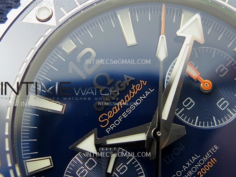 Planet Ocean Master Chronometer Blue Ceramic Bezel SS SCF 1:1 Best Edition Blue Dial on Black Rubber Strap A9900