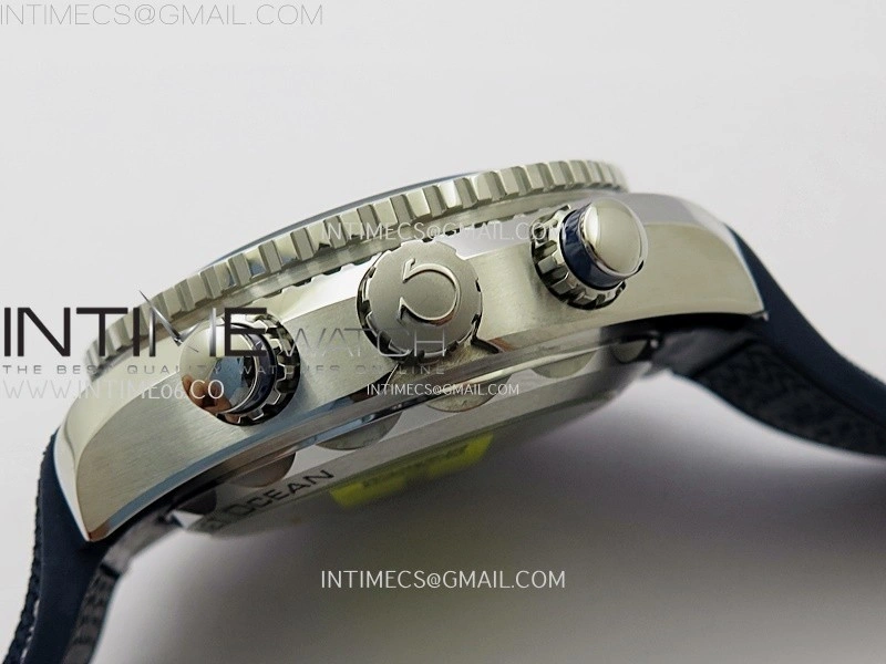Planet Ocean Master Chronometer Blue Ceramic Bezel SS SCF 1:1 Best Edition Blue Dial on Black Rubber Strap A9900