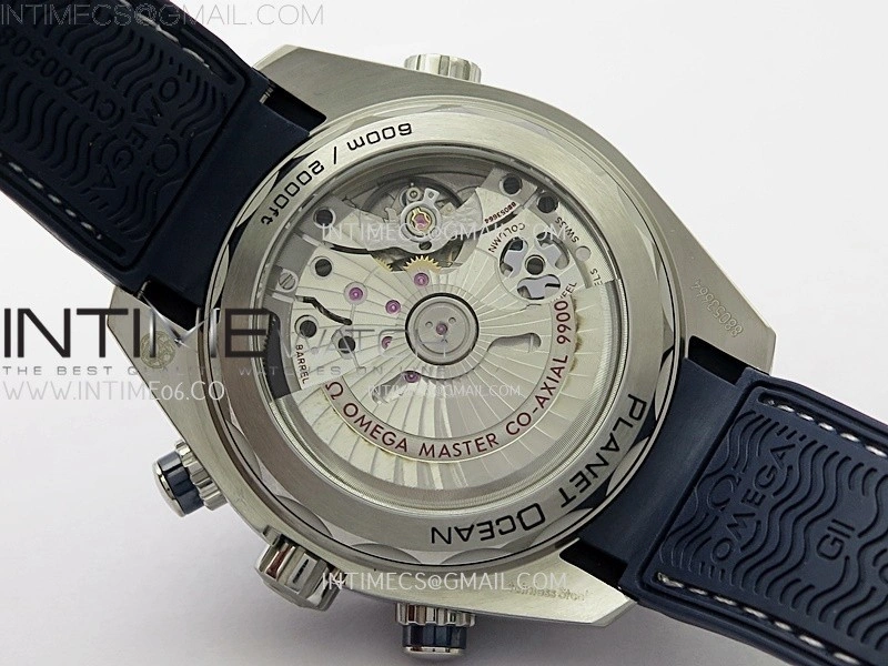Planet Ocean Master Chronometer Blue Ceramic Bezel SS SCF 1:1 Best Edition Blue Dial on Black Rubber Strap A9900