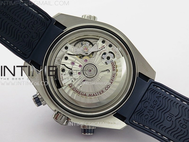 Planet Ocean Master Chronometer Blue Ceramic Bezel SS SCF 1:1 Best Edition Blue Dial on Black Rubber Strap A9900