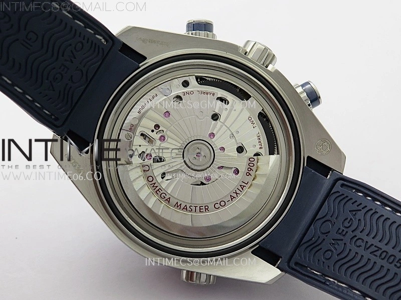 Planet Ocean Master Chronometer Blue Ceramic Bezel SS SCF 1:1 Best Edition Blue Dial on Black Rubber Strap A9900