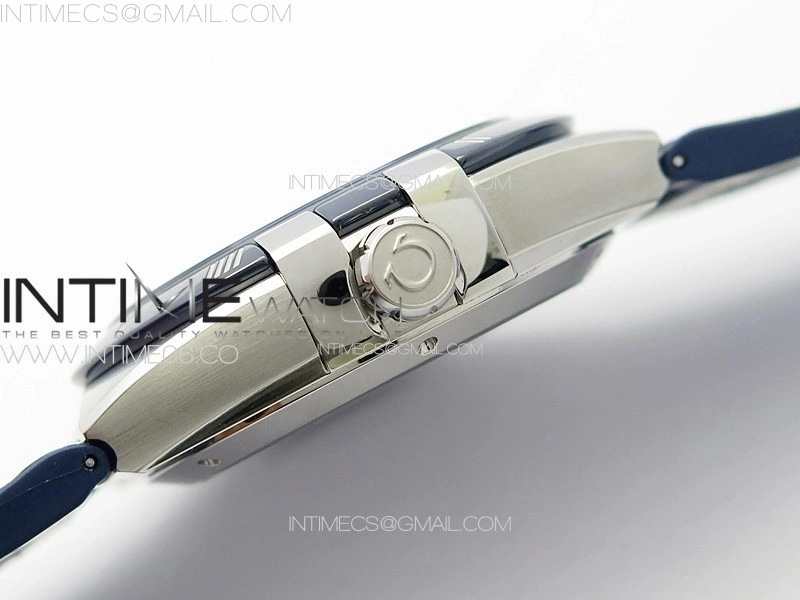 Constellation 41mm Blue Ceramic Bezel SS VSF 1:1 Best Edition Blue Dial on Blue Leather Strap A8900