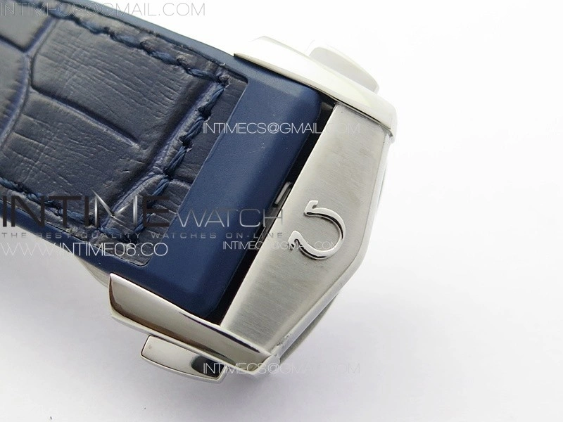 Constellation 41mm Blue Ceramic Bezel SS VSF 1:1 Best Edition Blue Dial on Blue Leather Strap A8900