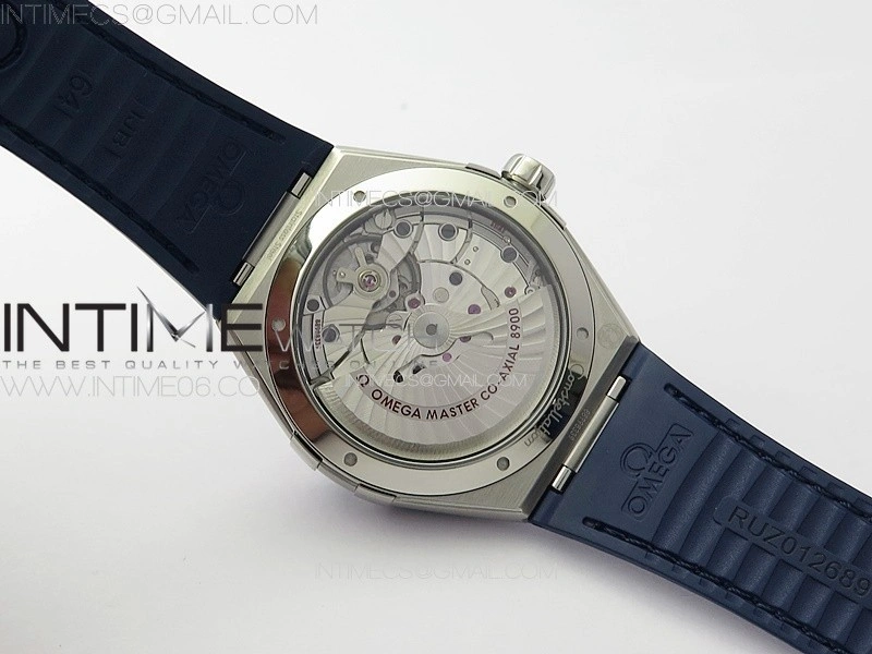 Constellation 41mm Blue Ceramic Bezel SS VSF 1:1 Best Edition Blue Dial on Blue Leather Strap A8900