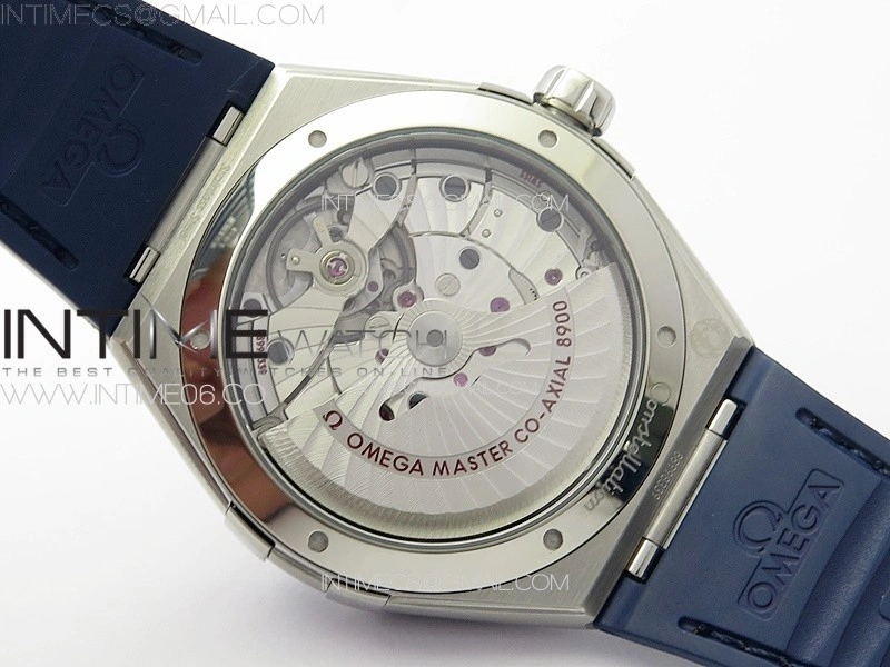 Constellation 41mm Blue Ceramic Bezel SS VSF 1:1 Best Edition Blue Dial on Blue Leather Strap A8900