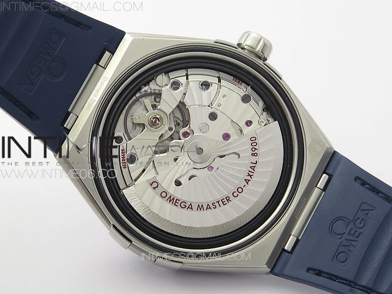 Constellation 41mm Blue Ceramic Bezel SS VSF 1:1 Best Edition Blue Dial on Blue Leather Strap A8900