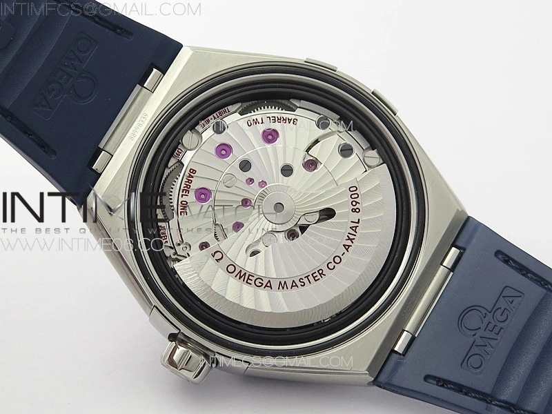 Constellation 41mm Blue Ceramic Bezel SS VSF 1:1 Best Edition Blue Dial on Blue Leather Strap A8900