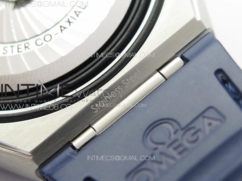 Constellation 41mm Blue Ceramic Bezel SS VSF 1:1 Best Edition Blue Dial on Blue Leather Strap A8900