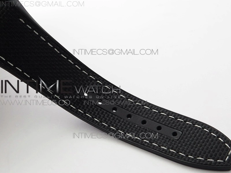 Vanguard V45 Chrono Brushed SS Pave Crystals ABF Best Edition Black Dial on Black Gummy Strap A7750
