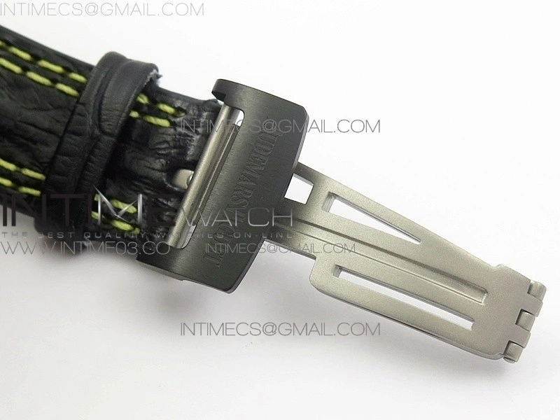 Royal Oak Offshore Bumble Bee Forged Carbon 1:1 JF Best Edition on Leather Strap A7750 V2 w  Cyclops