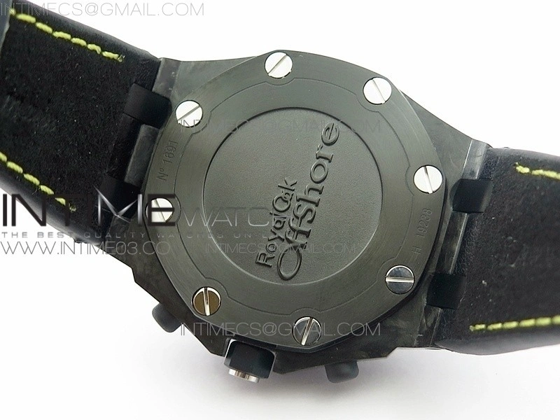 Royal Oak Offshore Bumble Bee Forged Carbon 1:1 JF Best Edition on Leather Strap A7750 V2 w  Cyclops