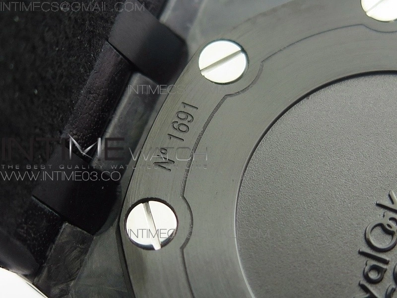 Royal Oak Offshore Bumble Bee Forged Carbon 1:1 JF Best Edition on Leather Strap A7750 V2 w  Cyclops