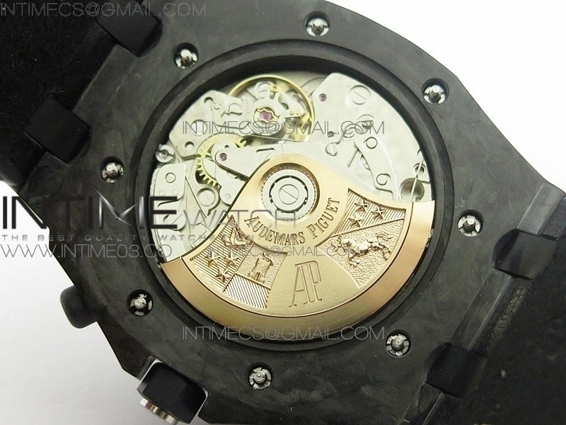 Royal Oak Offshore Bumble Bee Forged Carbon 1:1 JF Best Edition on Leather Strap A7750 V2 w  Cyclops