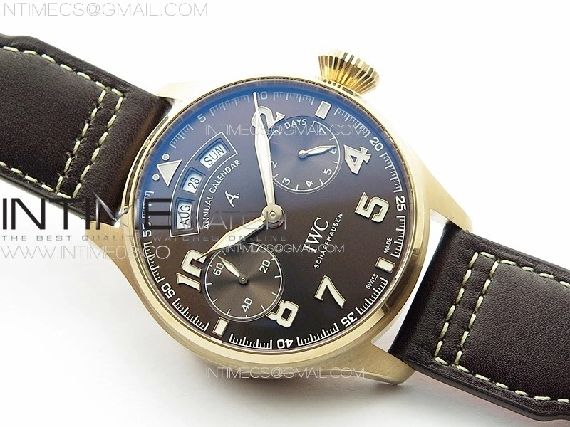 Big Pilot Annual Calendar RG IW5027 AZF 1:1 Best Edition Brown Dial on Brown Leather Strap A52850