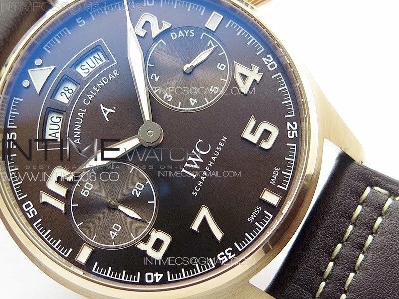 Big Pilot Annual Calendar RG IW5027 AZF 1:1 Best Edition Brown Dial on Brown Leather Strap A52850