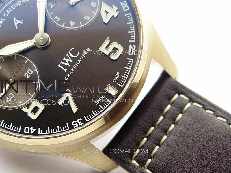 Big Pilot Annual Calendar RG IW5027 AZF 1:1 Best Edition Brown Dial on Brown Leather Strap A52850
