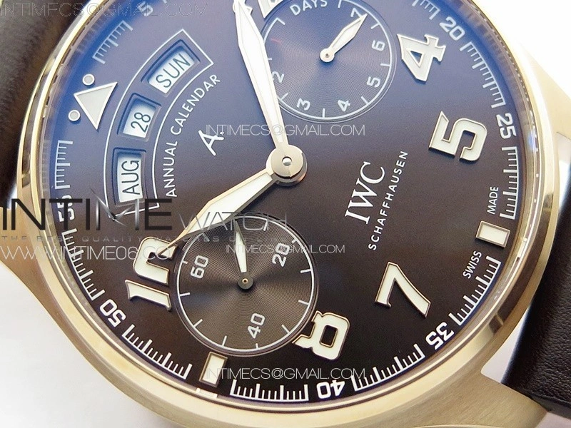 Big Pilot Annual Calendar RG IW5027 AZF 1:1 Best Edition Brown Dial on Brown Leather Strap A52850
