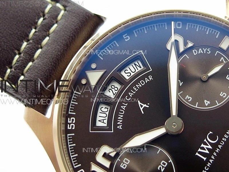 Big Pilot Annual Calendar RG IW5027 AZF 1:1 Best Edition Brown Dial on Brown Leather Strap A52850