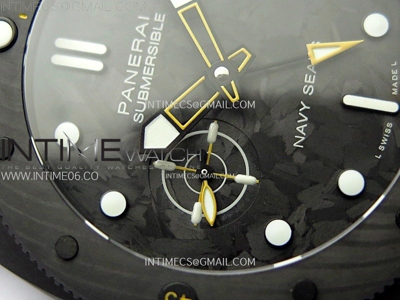 PAM1324 Carbotech 44mm GMT VSF 1:1 Best Edition Carbon Dial on Black Rubber Strap P.9011