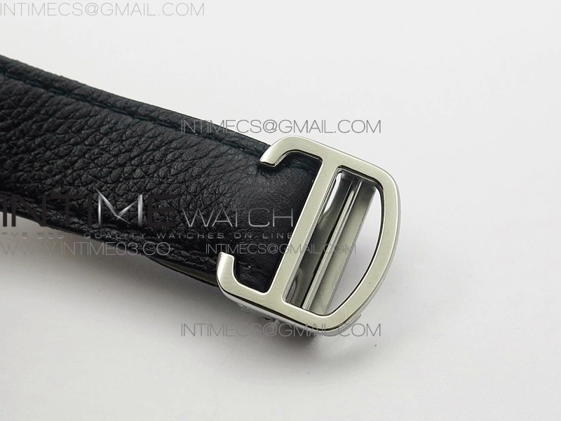 Ronde Solo de Cartier 36mm K11 1:1 Best Edition White Dial on Black leather strap Ronda Quartz