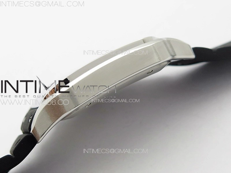 Santos de Cartier 40mm SS GF 1:1 Best Edition White Dial on Black Rubber Strap MIYOTA 9015