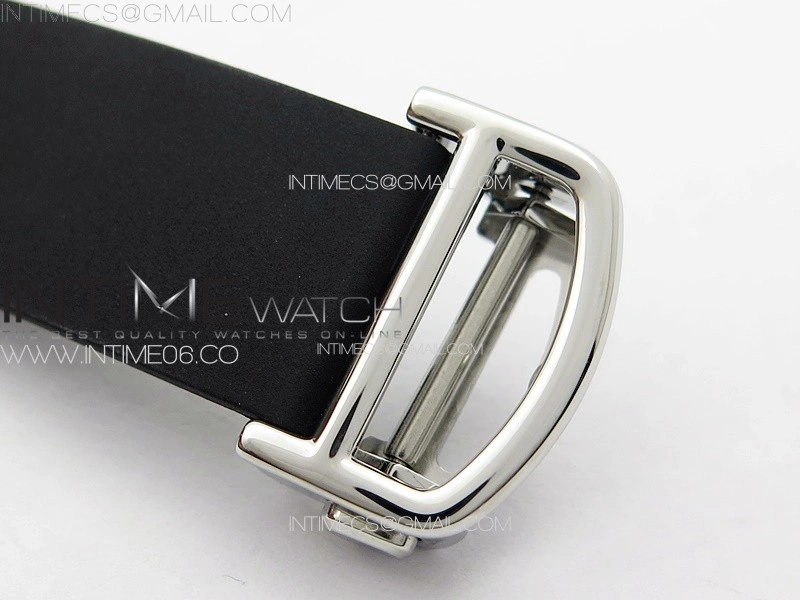Santos de Cartier 40mm SS GF 1:1 Best Edition White Dial on Black Rubber Strap MIYOTA 9015