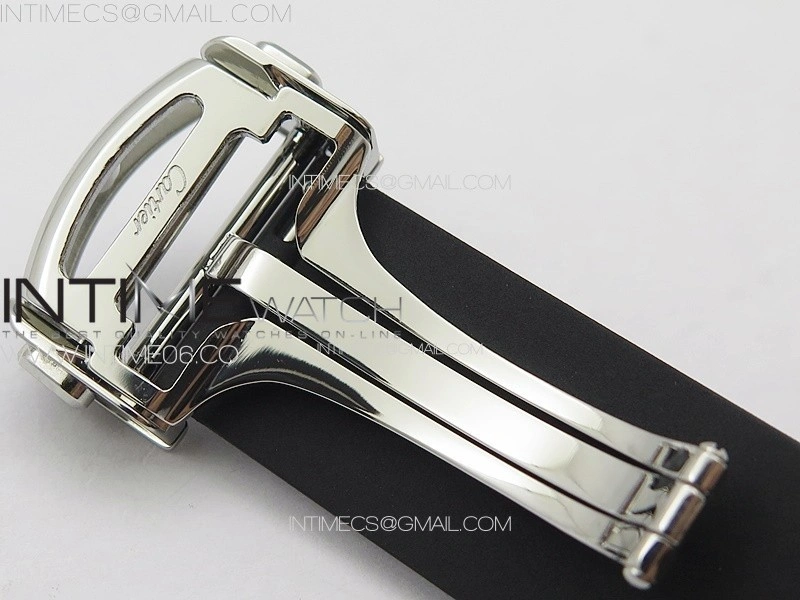 Santos de Cartier 40mm SS GF 1:1 Best Edition White Dial on Black Rubber Strap MIYOTA 9015