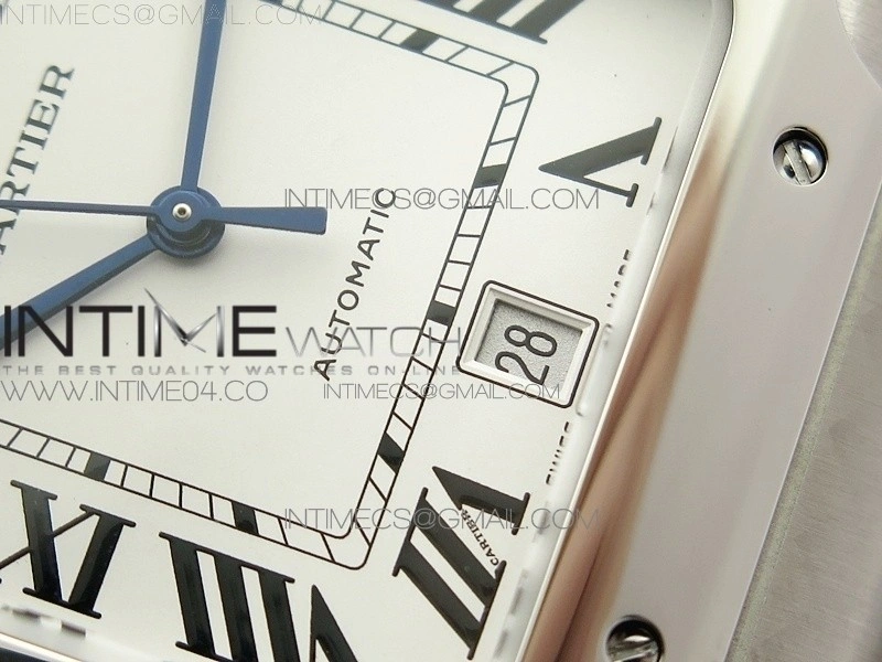 Santos de Cartier Large 2018 V2 KOR 1:1 Best Edition White Dial on SS Bracelet MIYOTA 9015
