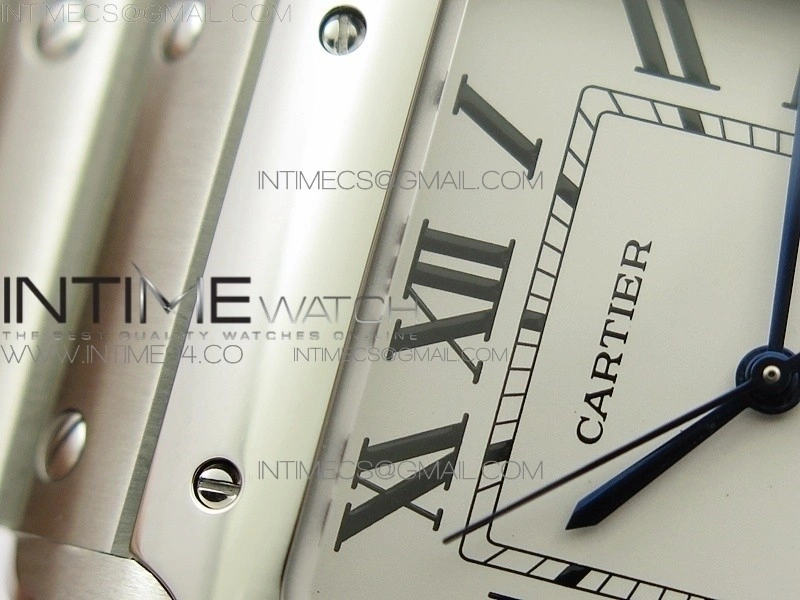 Santos de Cartier Large 2018 V2 KOR 1:1 Best Edition White Dial on SS Bracelet MIYOTA 9015