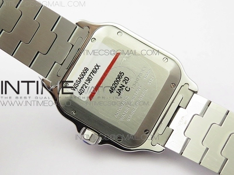 Santos de Cartier Large 2018 V2 KOR 1:1 Best Edition White Dial on SS Bracelet MIYOTA 9015