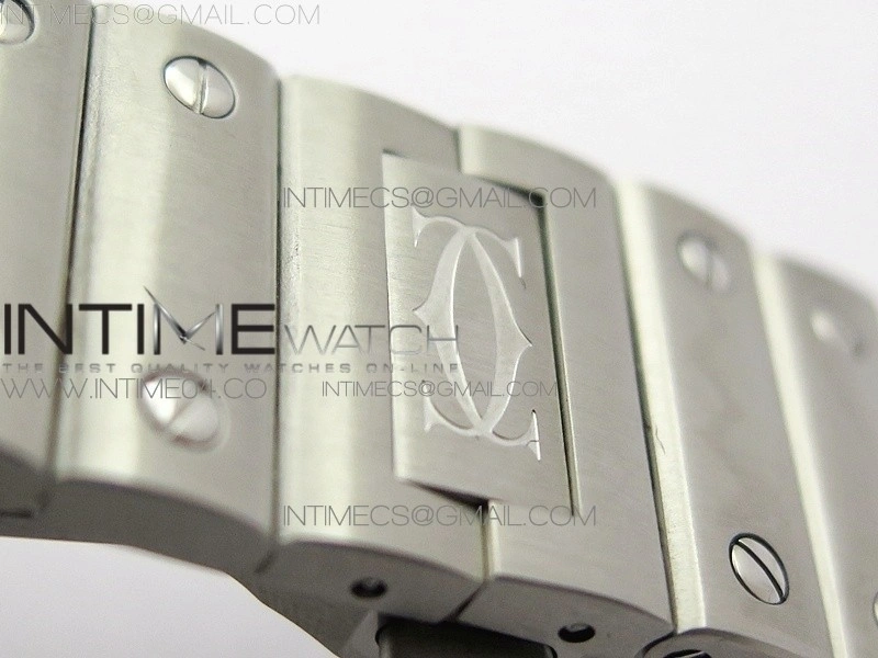 Santos de Cartier Large 2018 V2 KOR 1:1 Best Edition White Dial on SS Bracelet MIYOTA 9015