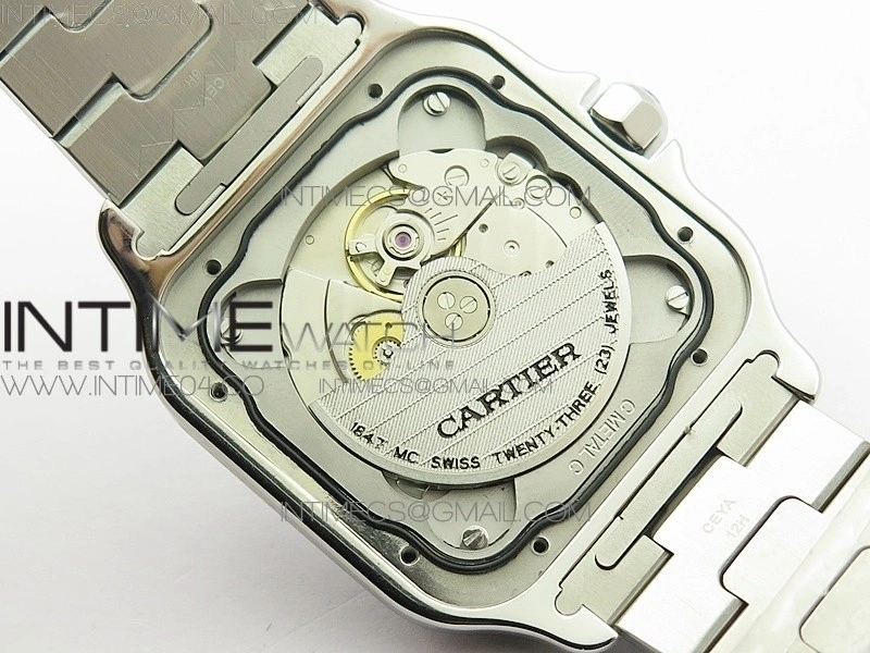 Santos de Cartier Large 2018 V2 KOR 1:1 Best Edition White Dial on SS Bracelet MIYOTA 9015