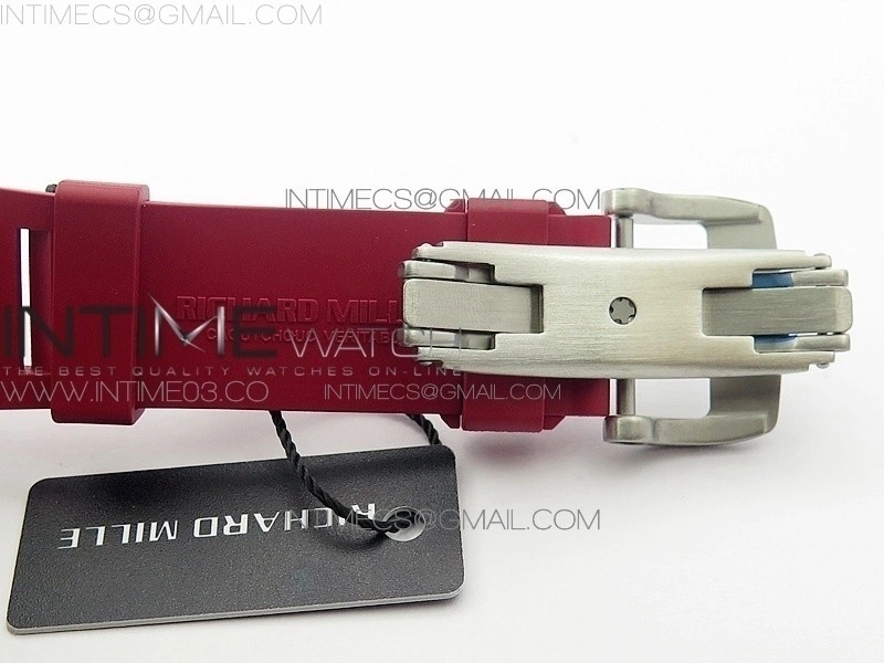 RM055Real White Ceramic Case V2 KVF Best Edition Skeleton Dial Red Crown on Red Rubber Strap MIYOTA8215