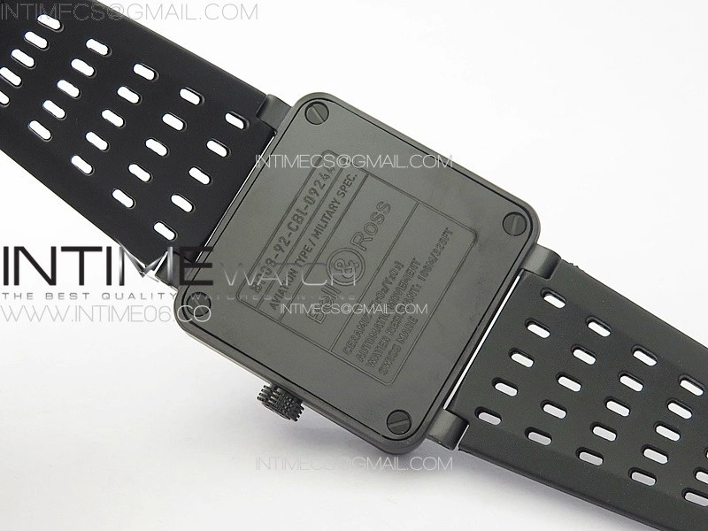 BR 03-92 Real Ceramic 1:1 Best Edition Black Dial RG Markers on Black Rubber Strap MIYOTA 9015