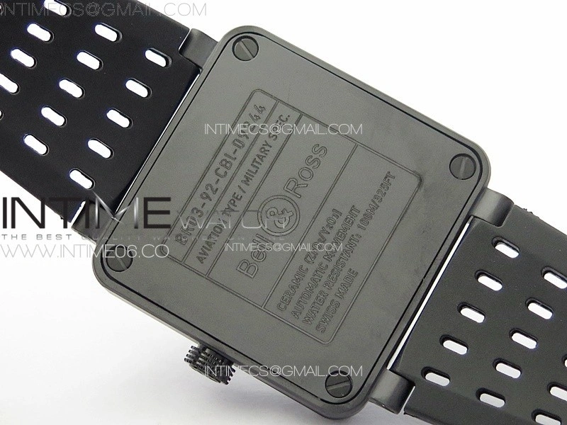 BR 03-92 Real Ceramic 1:1 Best Edition Black Dial RG Markers on Black Rubber Strap MIYOTA 9015