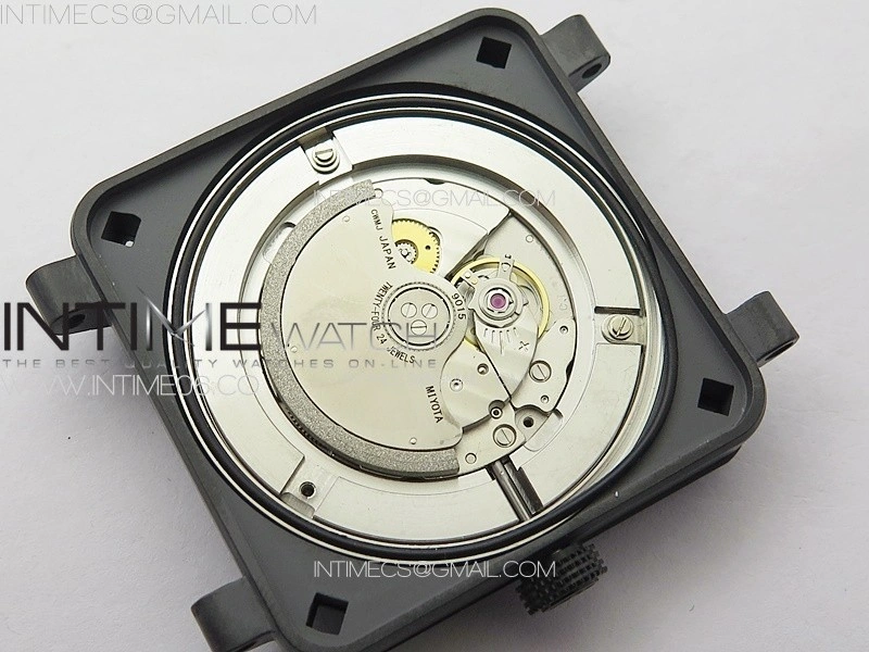 BR 03-92 Real Ceramic 1:1 Best Edition Black Dial RG Markers on Black Rubber Strap MIYOTA 9015