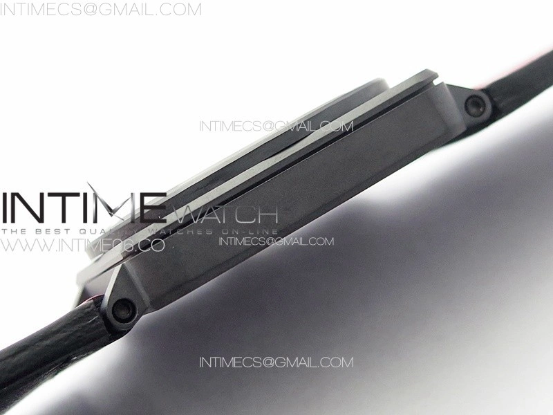 BR 03-92 Real Ceramic 1:1 Best Edition Black Dial Red Markers on Red Leather Strap MIYOTA 9015