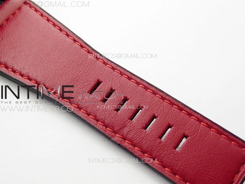 BR 03-92 Real Ceramic 1:1 Best Edition Black Dial Red Markers on Red Leather Strap MIYOTA 9015