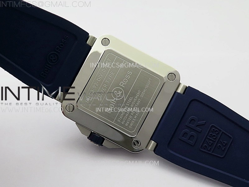 BR 03-92 Diver Blue Ceramic Bezel SS B12 1:1 Best Edition Blue Dial on Blue Rubber Strap MIYOTA 9015