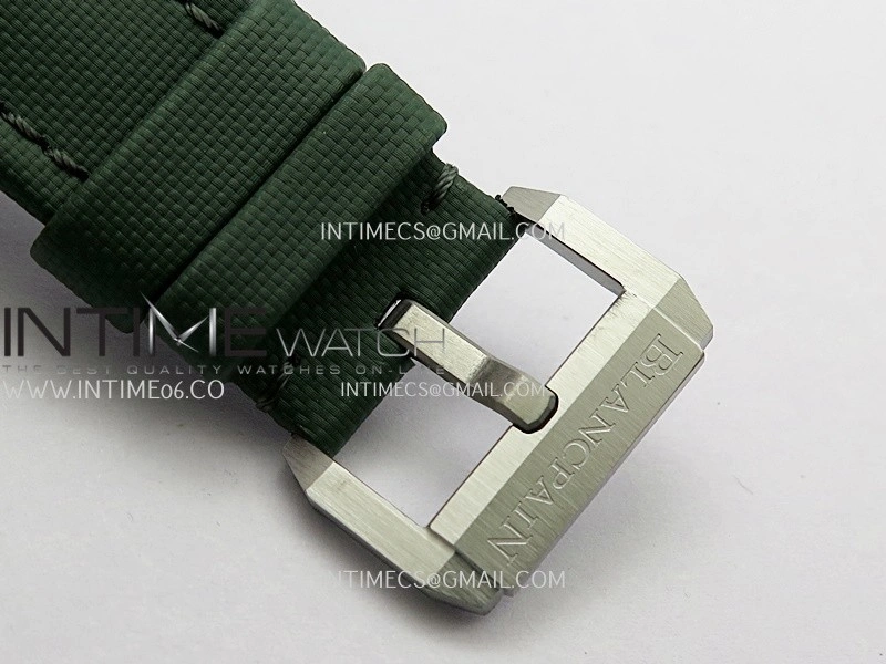 Fifty Fathoms Bathyscape Green Ceramic Bezel SS GF 1:1 Best Edition Green Ombre Dial On Green Nylon Strap A1315