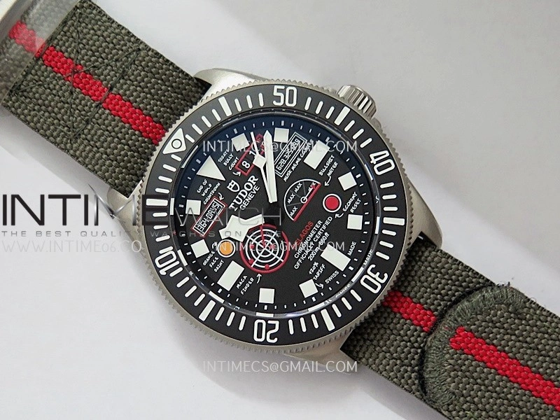 Pelagos FXD Black Ceramic Bezel Ti M+F 1:1 V4 Best Edition Black Designed Dial On Green Nylon Strap