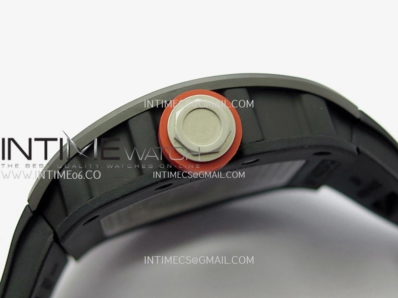 RM055 Black Ceramic Red Inner Bezel DF Best Edition On Black Rubber Strap RMUL2 Super Clone