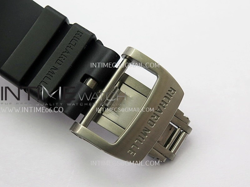 RM055 Black Ceramic Red Inner Bezel DF Best Edition On Black Rubber Strap RMUL2 Super Clone